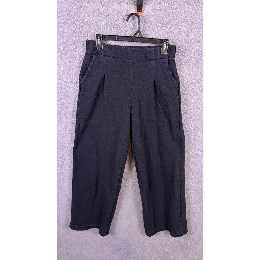 Aerie Sweatpants Women S Regular Black Pleated Wide Leg Loungewear